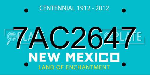 7AC2647 New Mexico License Plate