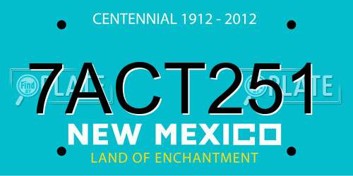 7ACT251 New Mexico License Plate