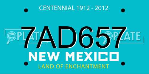 7AD657 New Mexico License Plate