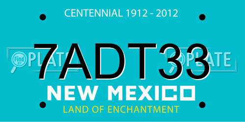 7ADT33 New Mexico License Plate
