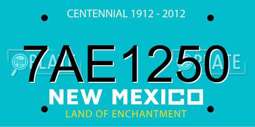 7AE1250 New Mexico License Plate