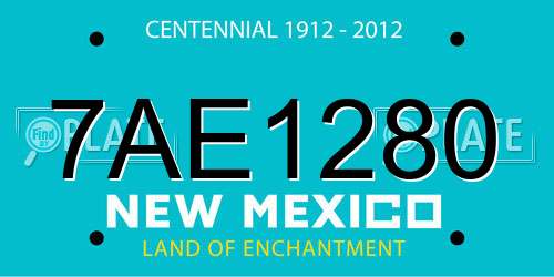 7AE1280 New Mexico License Plate