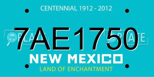 7AE1750 New Mexico License Plate