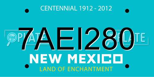 7AEI280 New Mexico License Plate