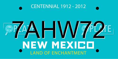 7AHW72 New Mexico License Plate