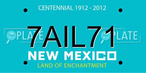 7AIL71 New Mexico License Plate