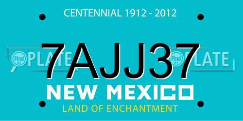 7AJJ37 New Mexico License Plate