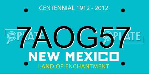7AOG57 New Mexico License Plate