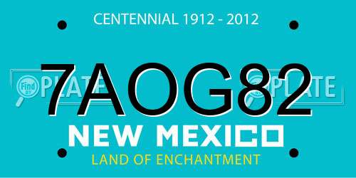 7AOG82 New Mexico License Plate