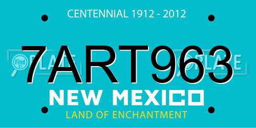 7ART963 New Mexico License Plate