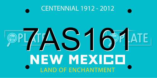 7AS161 New Mexico License Plate