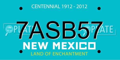 7ASB57 New Mexico License Plate