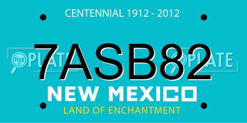 7ASB82 New Mexico License Plate