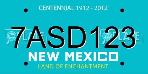 7ASD123 New Mexico License Plate
