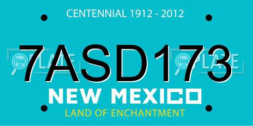 7ASD173 New Mexico License Plate