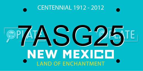 7ASG25 New Mexico License Plate