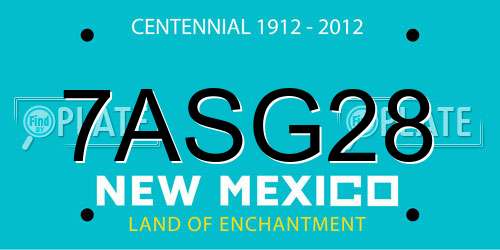 7ASG28 New Mexico License Plate