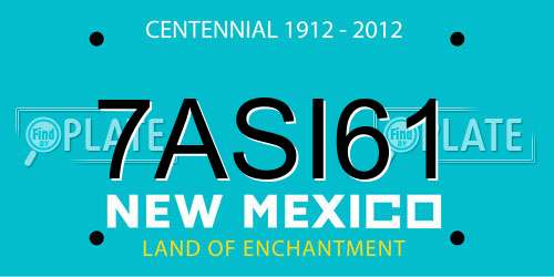 7ASI61 New Mexico License Plate