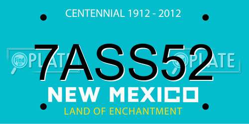 7ASS52 New Mexico License Plate