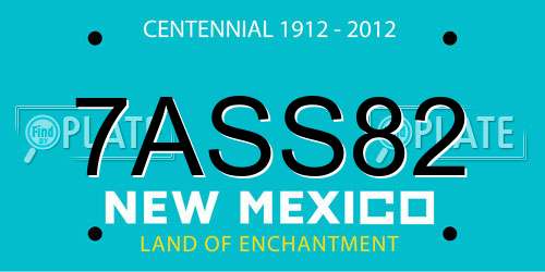 7ASS82 New Mexico License Plate