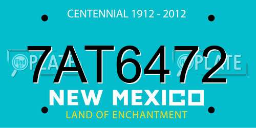 7AT6472 New Mexico License Plate