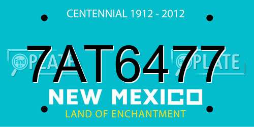 7AT6477 New Mexico License Plate