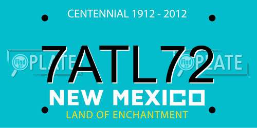 7ATL72 New Mexico License Plate