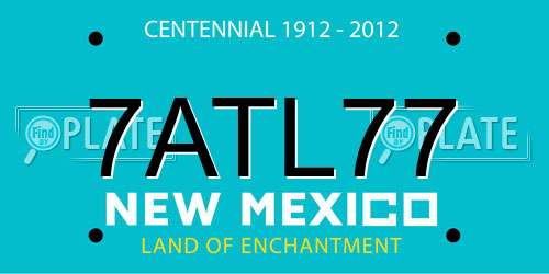 7ATL77 New Mexico License Plate