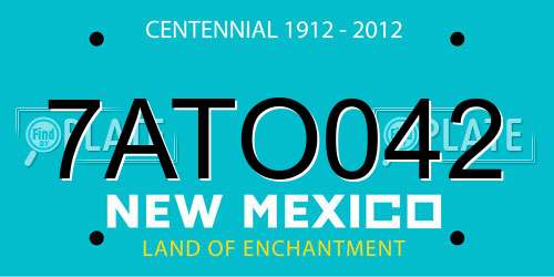 7ATO042 New Mexico License Plate