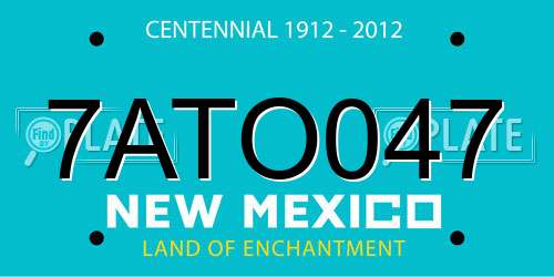 7ATO047 New Mexico License Plate