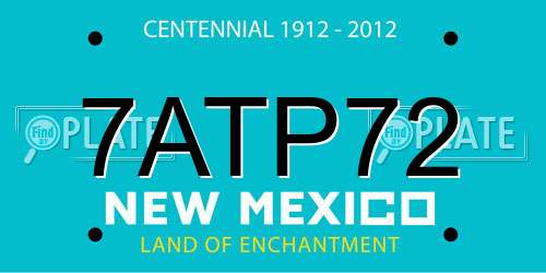 7ATP72 New Mexico License Plate