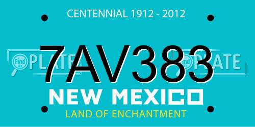 7AV383 New Mexico License Plate