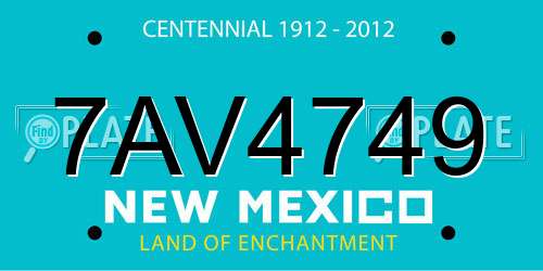7AV4749 New Mexico License Plate