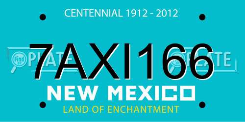7AXI166 New Mexico License Plate