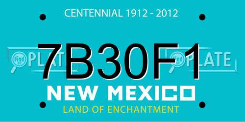 7B30F1 New Mexico License Plate