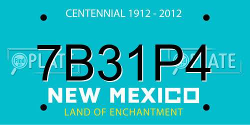 7B31P4 New Mexico License Plate