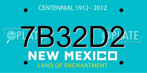 7B32D2 New Mexico License Plate