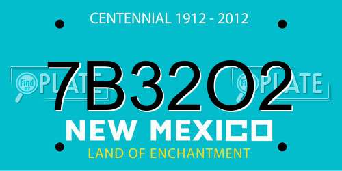 7B32O2 New Mexico License Plate