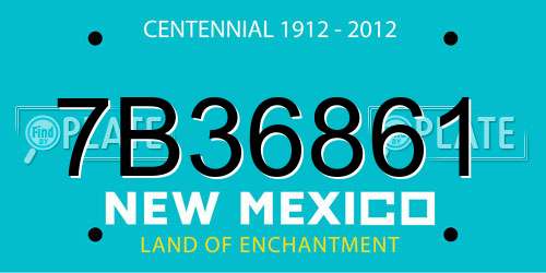 7B36861 New Mexico License Plate