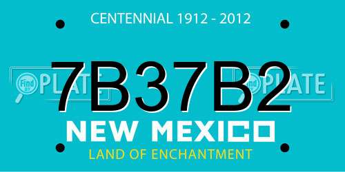 7B37B2 New Mexico License Plate
