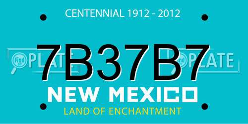 7B37B7 New Mexico License Plate