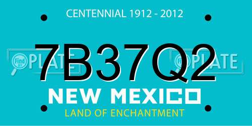 7B37Q2 New Mexico License Plate