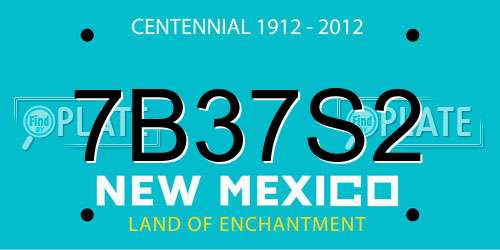 7B37S2 New Mexico License Plate