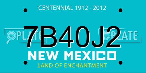 7B40J2 New Mexico License Plate
