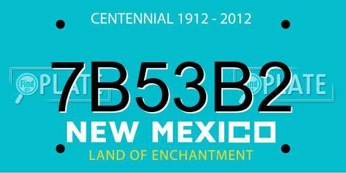 7B53B2 New Mexico License Plate