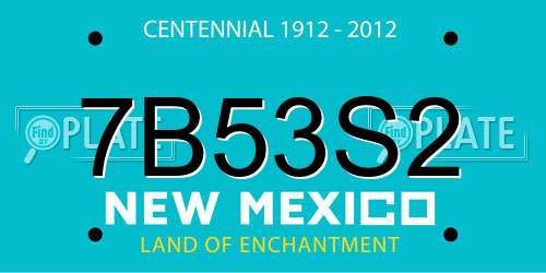 7B53S2 New Mexico License Plate