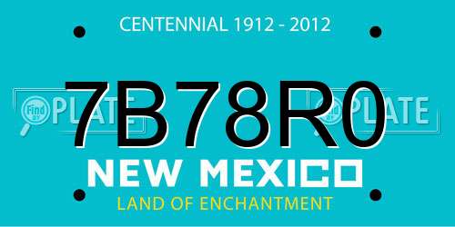 7B78R0 New Mexico License Plate