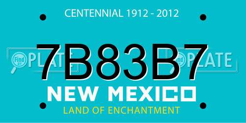 7B83B7 New Mexico License Plate