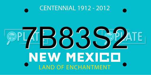 7B83S2 New Mexico License Plate