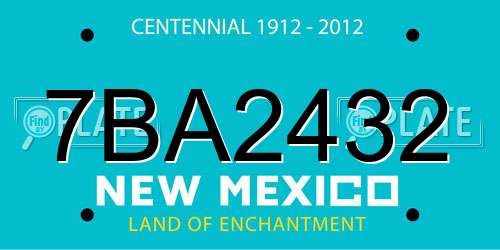 7BA2432 New Mexico License Plate